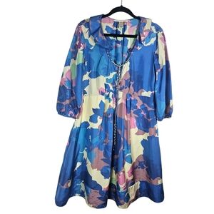 Diane‎ Von Furstenberg Silk Floral Ruffle Dress Size 10